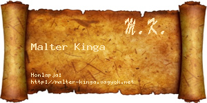 Malter Kinga névjegykártya